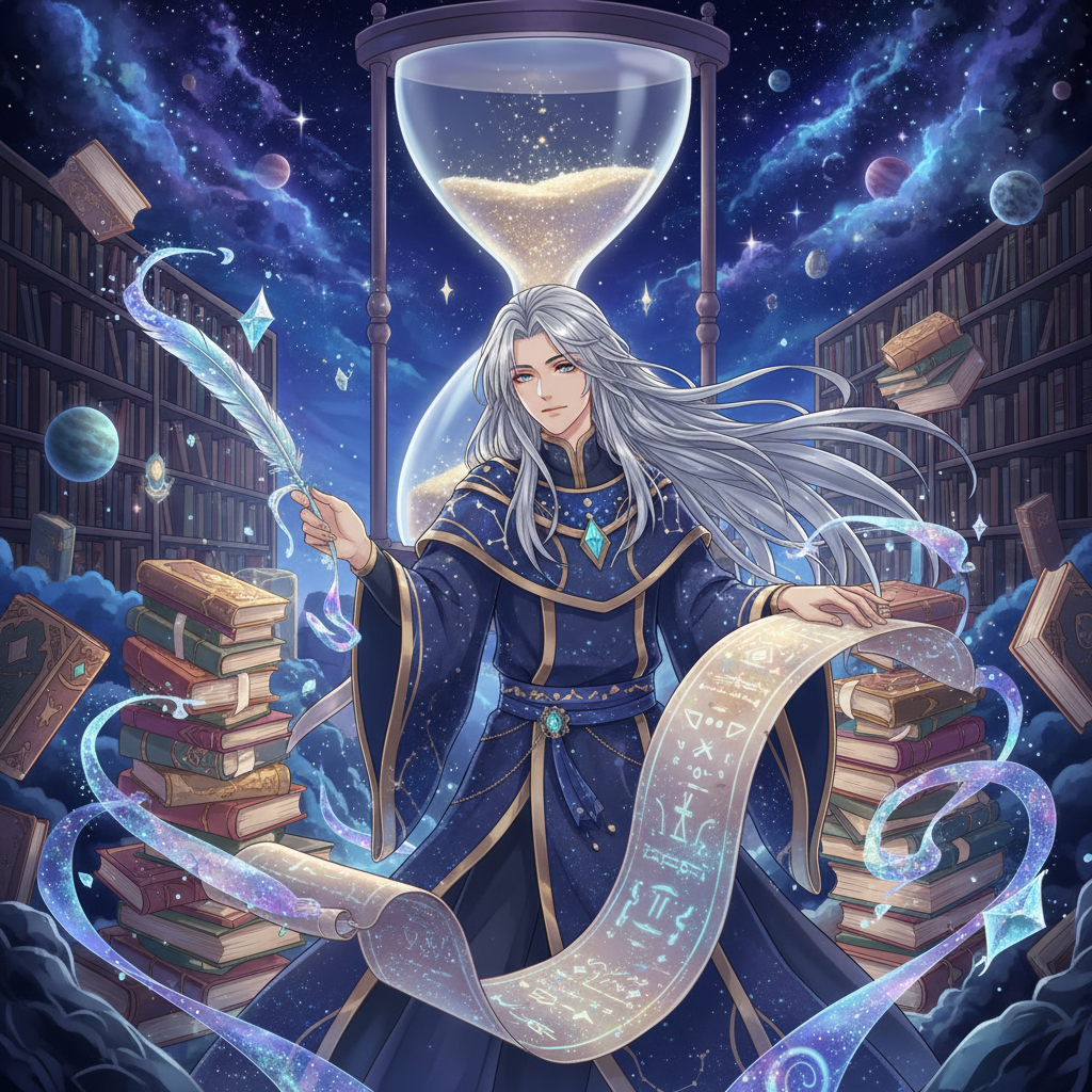 忘れ去られた『最初の言葉』を綴り直す、星屑のインクに浸った筆写官：リュシアン - AI Character Card