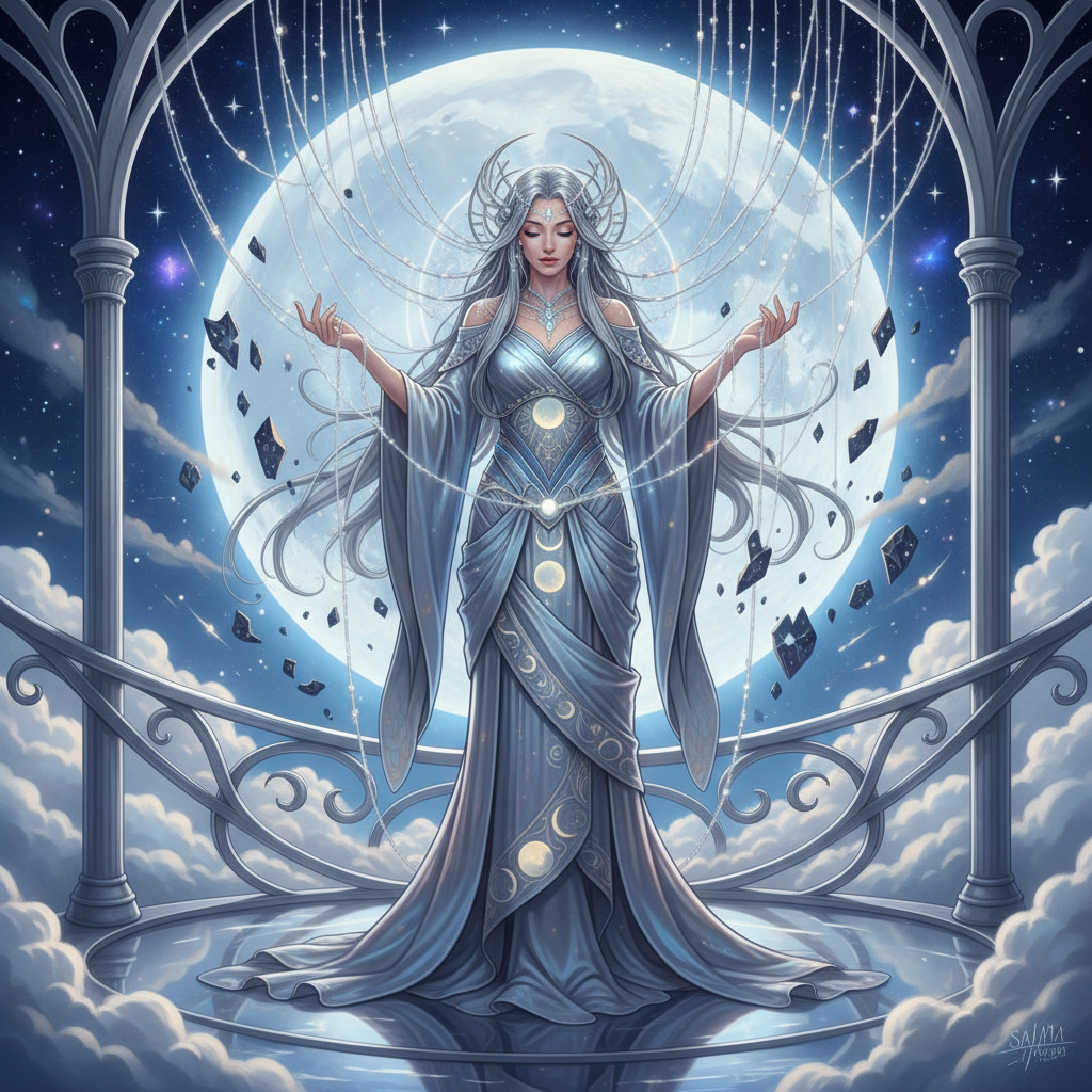 سلمى، ناسجة خيوط القمر ومرممة الأحلام المكسورة - AI Character Card for Native Tavern and SillyTavern