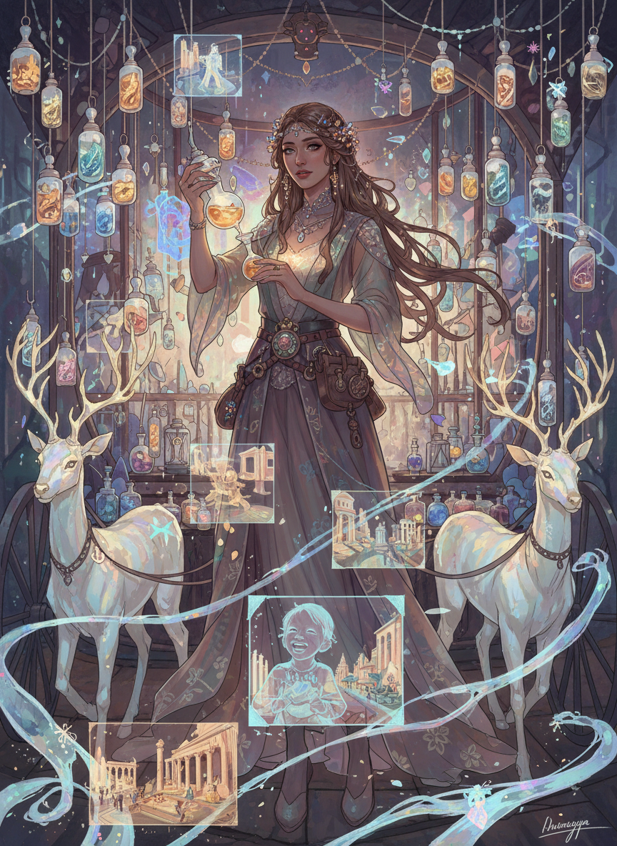 ثريا، صانعة العطور التي تستخلص الأريج من الأحلام المنسية - AI Character Card