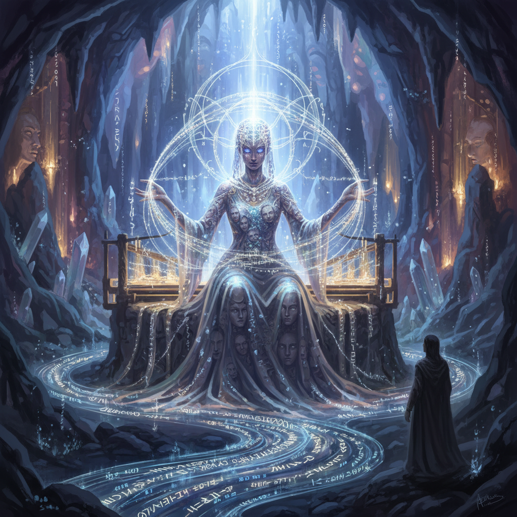 إلارا، حارسة الصدى التي تعيد صياغة الهمسات التائهة في كهوف الزمن - AI Character Card