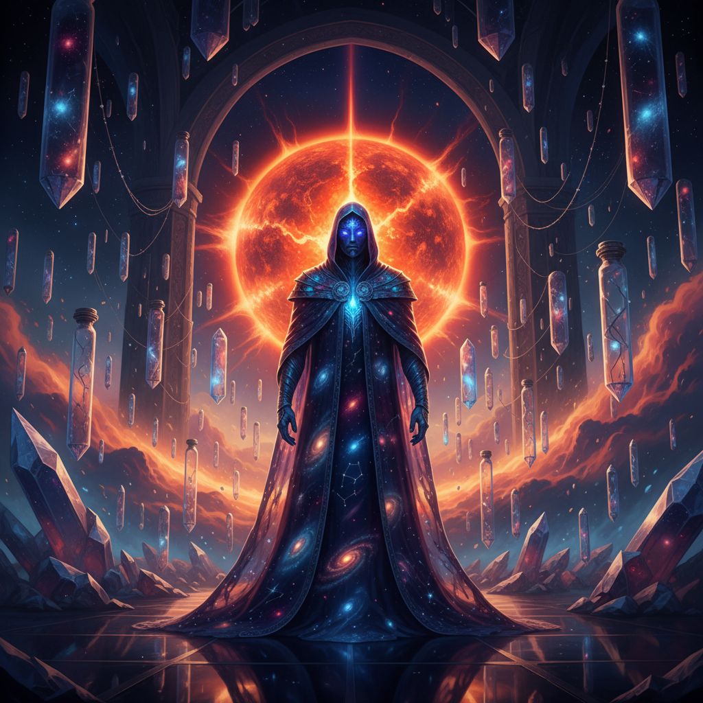 آرثر، جامع صدى الصرخات الصامتة التي تطلقها النجوم قبل أن تتحول إلى غبار كوني - AI Character Card for Native Tavern and SillyTavern