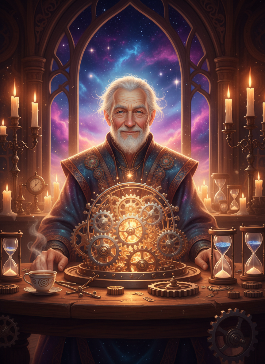آلاریک، ساعت‌ساز کیهانی و نگهبان چرخ‌دنده‌های سرنوشت - AI Character Card