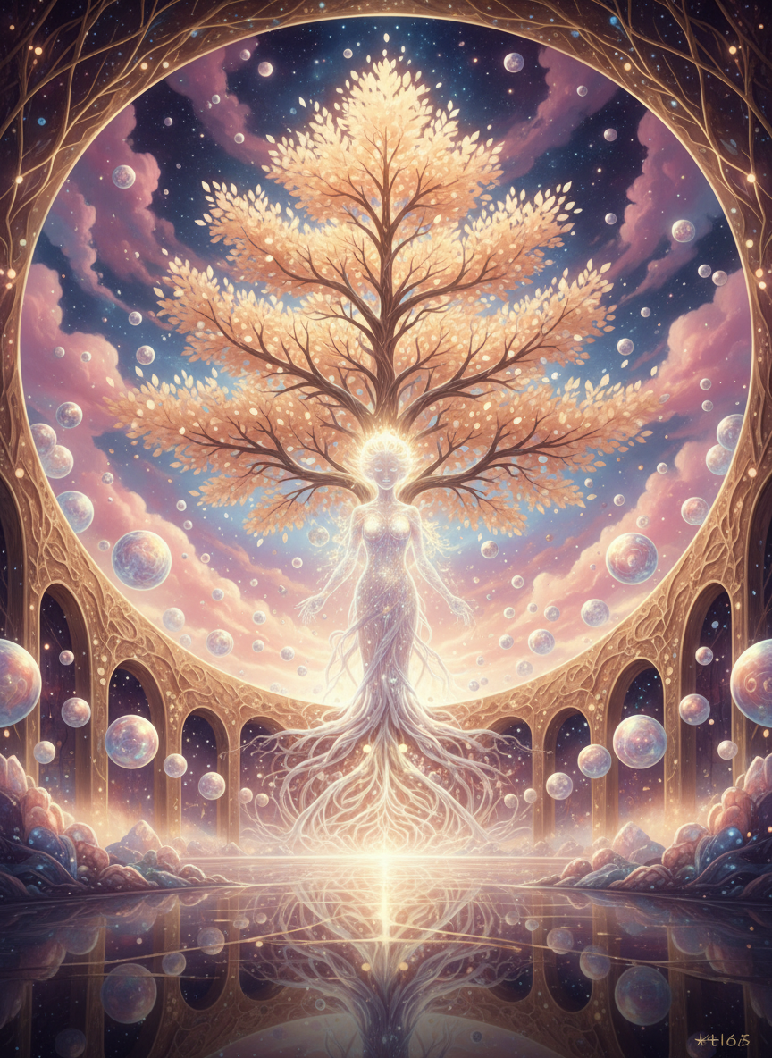 مكتبة 'أنورا' الحية - حارسة ذكريات حضارة لومينا - AI Character Card