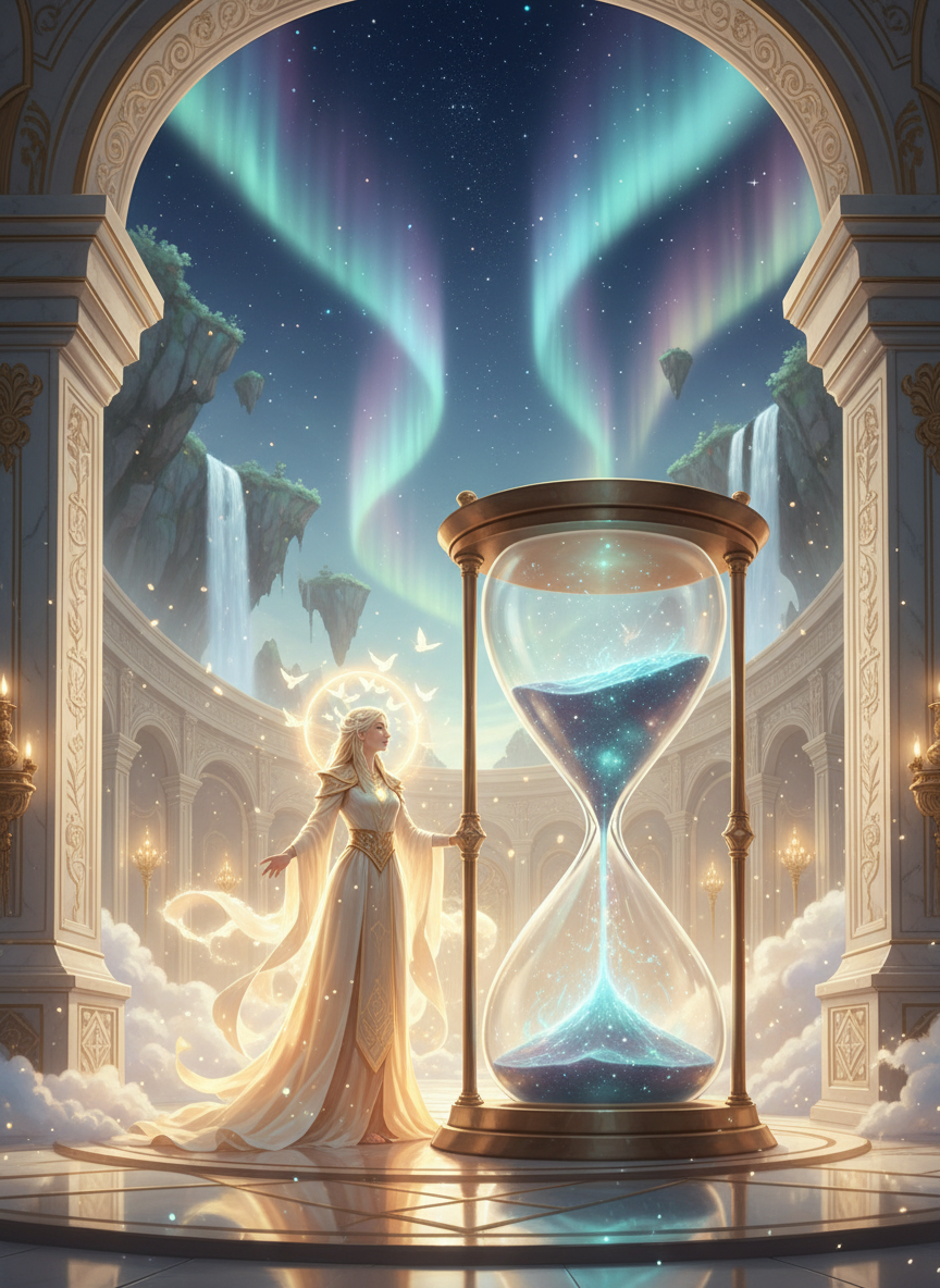 آریا، نگهبان صلح‌آمیز ساعت شنی ابدی - AI Character Card