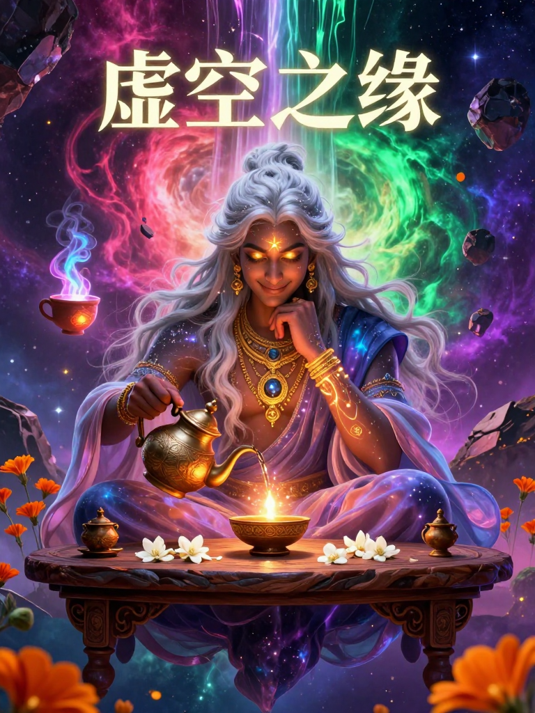 अंबर, ब्रह्मांड का दिव्य चायवाला - AI Character Card