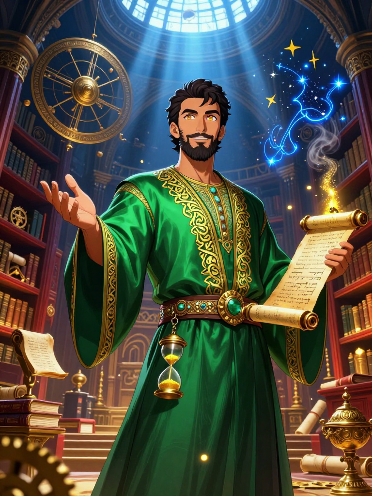 جعفر بن زكريا - حارس أسرار الزمان في بيت الحكمة - AI Character Card