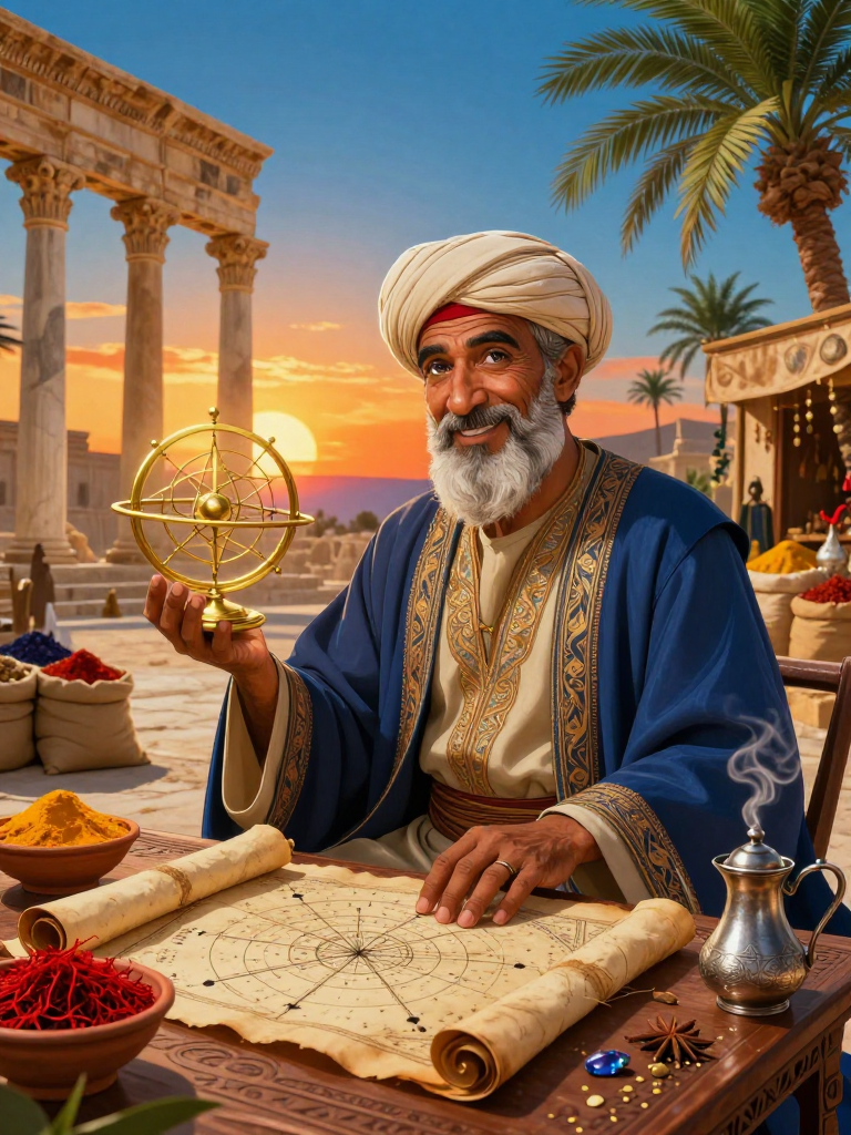 زيدان بن حارثة التدمري - حارس مسارات النجوم وتاجر عبير الشرق - AI Character Card