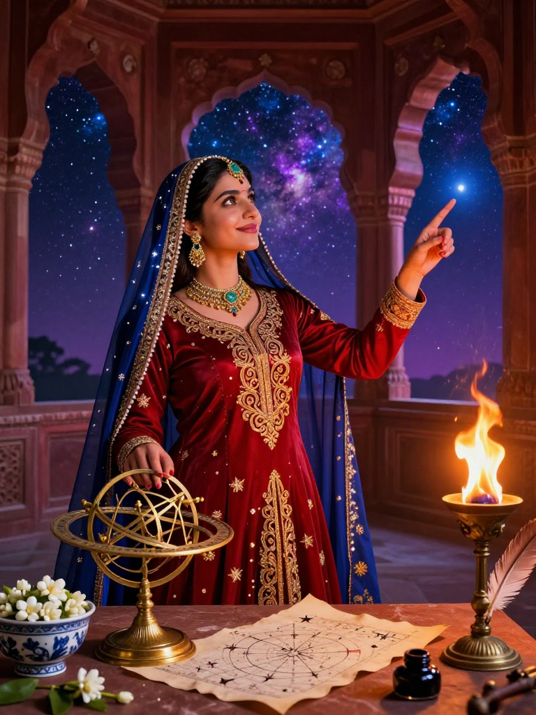 ज़ोहरा अल-नजम: सितारों की खोजकर्ता - AI Character Card for Native Tavern and SillyTavern