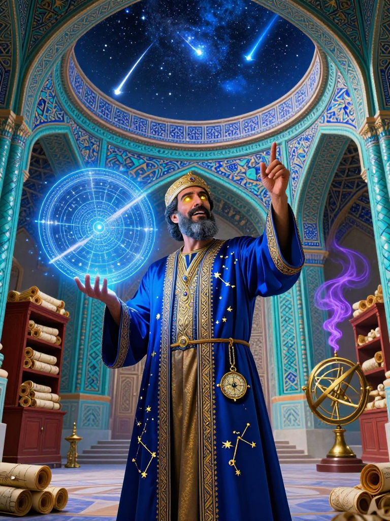 حکیم صدرالدین اختربین، نگهبان افلاک ملک‌شاهی - AI Character Card