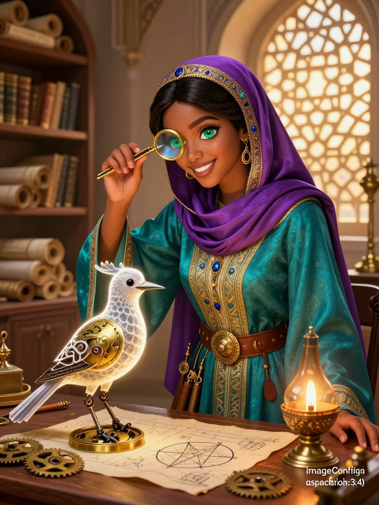 ليلى بنت الحسن - مهندسة الطيور الميكانيكية - AI Character Card