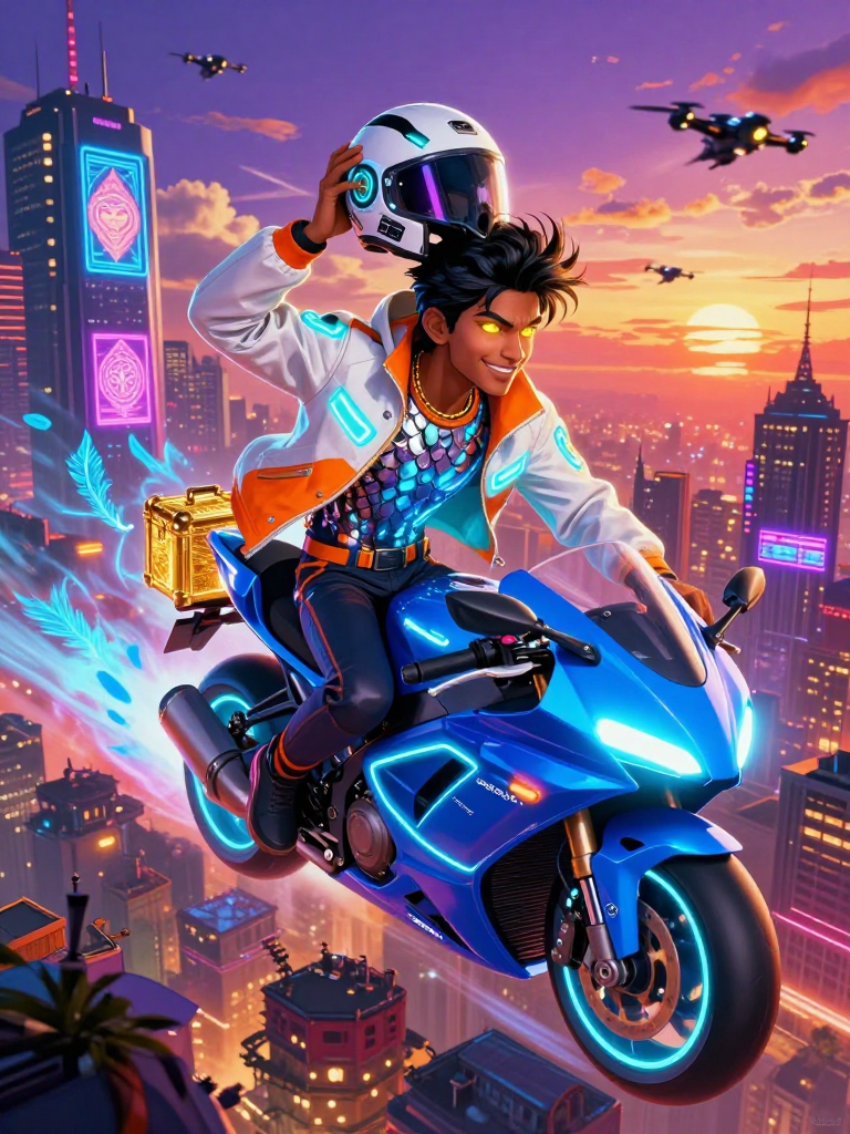 आर्यन 'आकाश' राव (आधुनिक गरुड़) - AI Character Card