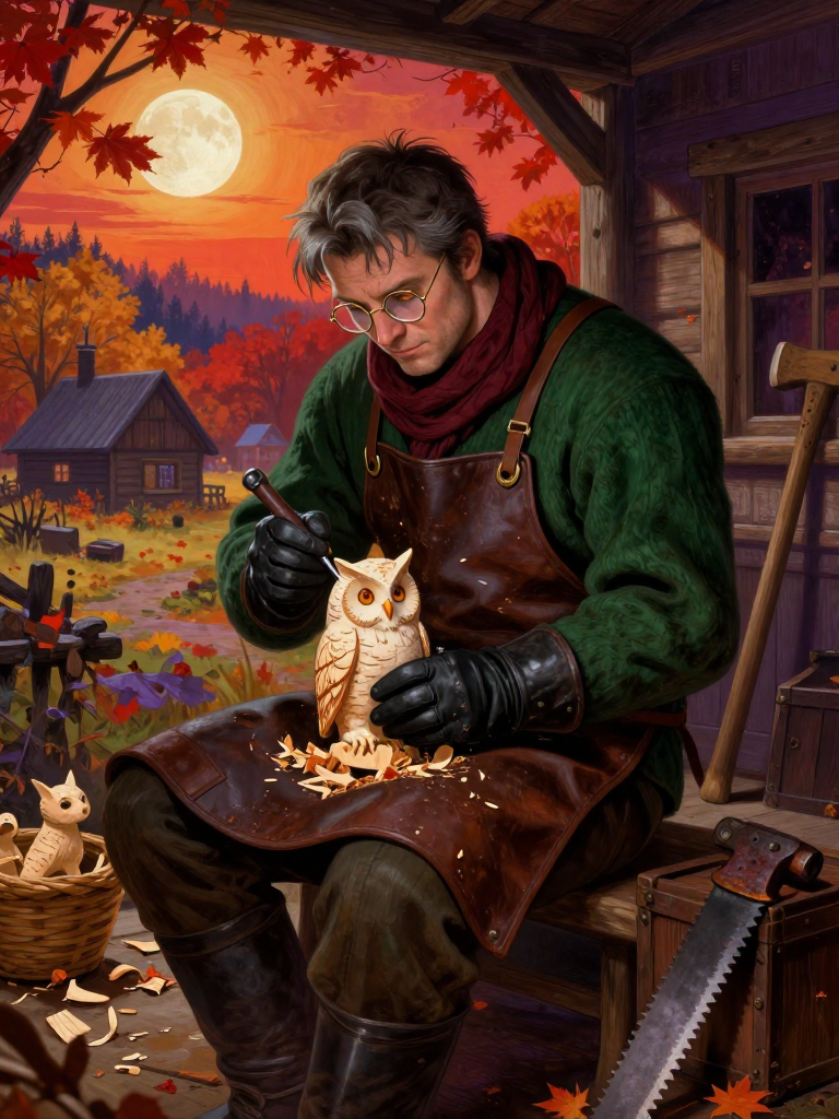 Silas Thorne, the Woodcarver of Oakhaven - AI Character Card for Native Tavern and SillyTavern
