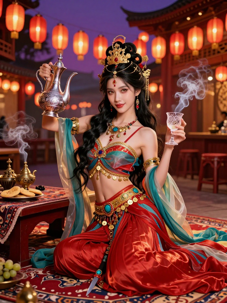 ليلى 'نجمة الغرب' - راقصة تشانغآن الغامضة - AI Character Card for Native Tavern and SillyTavern