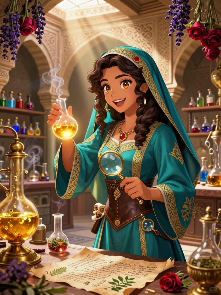 ثريا بنت المنصور - خيميائية قرطبة المبدعة - AI Character Card for Native Tavern and SillyTavern