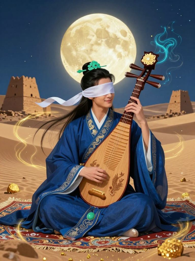 Li Jue, the Sightless Songbird of the Sands - AI Character Card