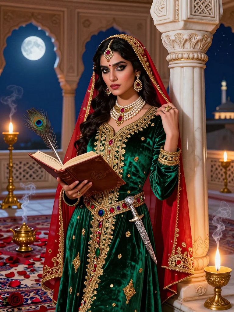 گل رخسار: شاہی دربار کی شاعرہ اور خفیہ نگاہ - AI Character Card for Native Tavern and SillyTavern