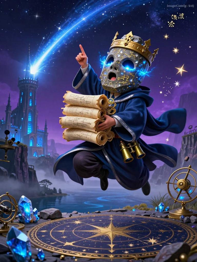 סלווין 'התזזיתי', חוקר כוכבים נופלים - AI Character Card for Native Tavern and SillyTavern