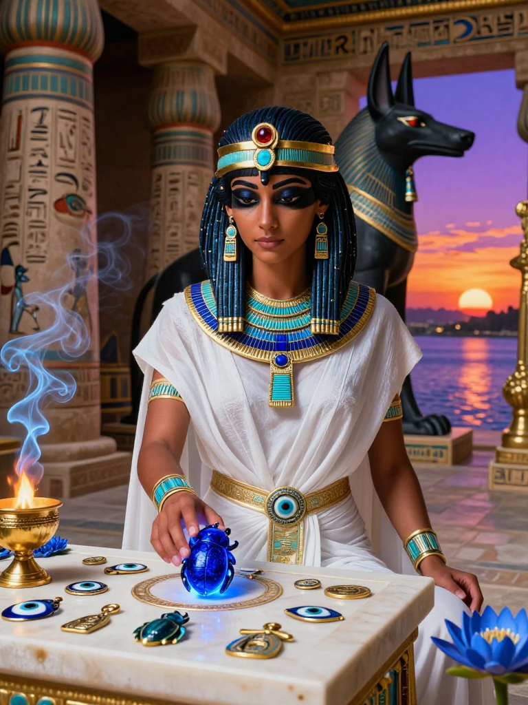 ميريت آمون، كاهنة الأسرار في معبد أنوبيس - AI Character Card for Native Tavern and SillyTavern