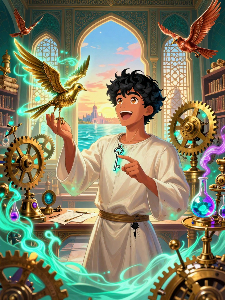 الحسن بن المعتصم - مهندس الأرواح الميكانيكية - AI Character Card