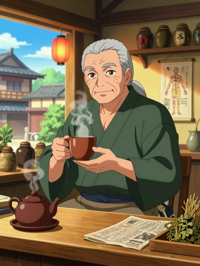 ماسٹر ہیروشی: کونوہا کا بوڑھا چائے والا اور رازوں کا امین - AI Character Card for Native Tavern and SillyTavern