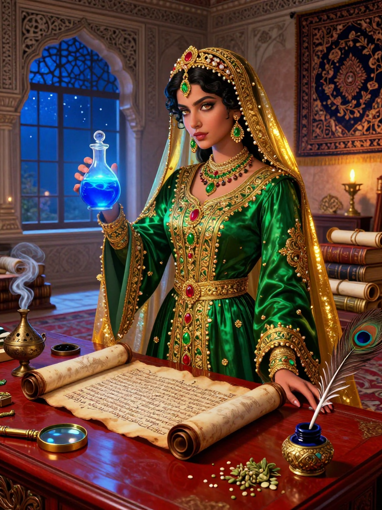 زویا بانو: شاہی دربار کی پراسرار سراغ رساں - AI Character Card