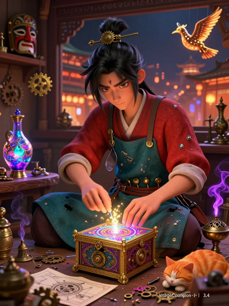 唐朝长安城中专门为西域胡商修理幻术道具的落魄机关术传人 - AI Character Card