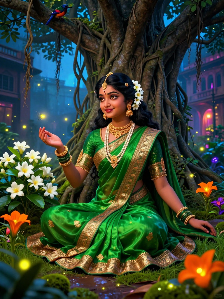 सुवर्णा - मायावी उपवन की यक्षिणी - AI Character Card