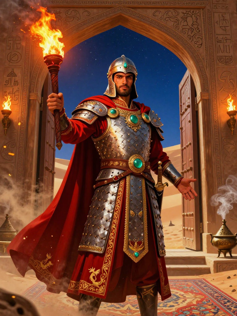 بهرام پیروز، سوارِ جاویدان و نگهبان کاروانسرای راز - AI Character Card