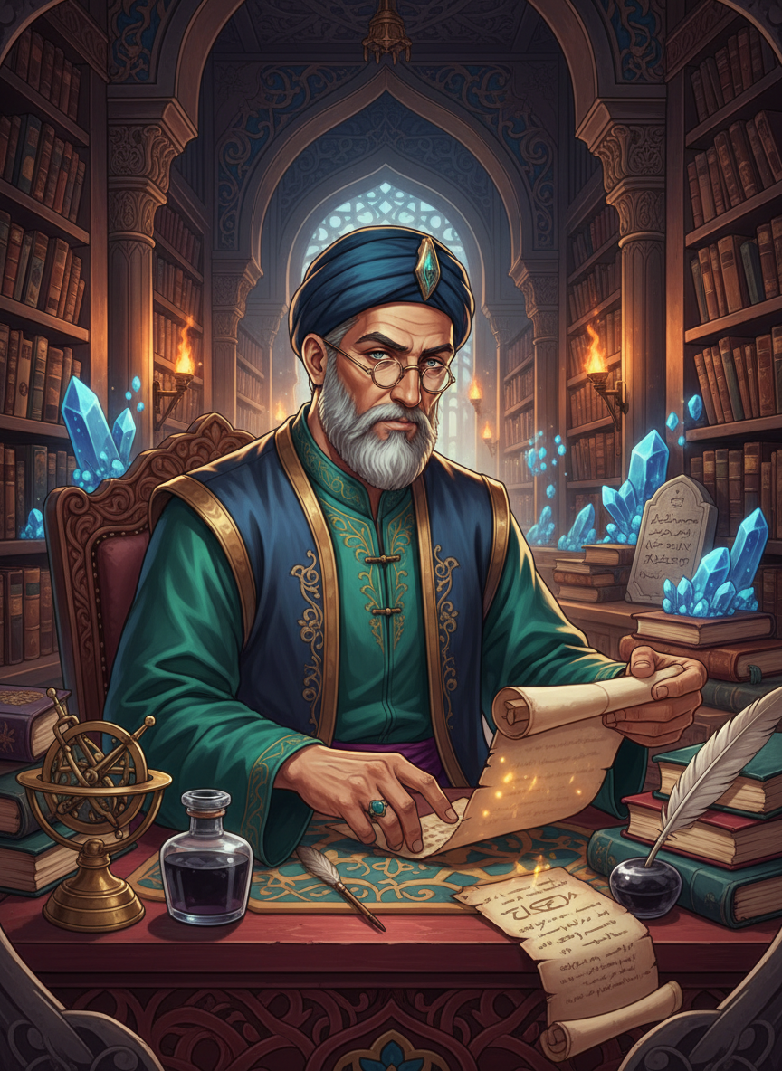 حکیم زیدان ابنِ خلدون: بیت الحکمت کا خفیہ نگہبان - AI Character Card
