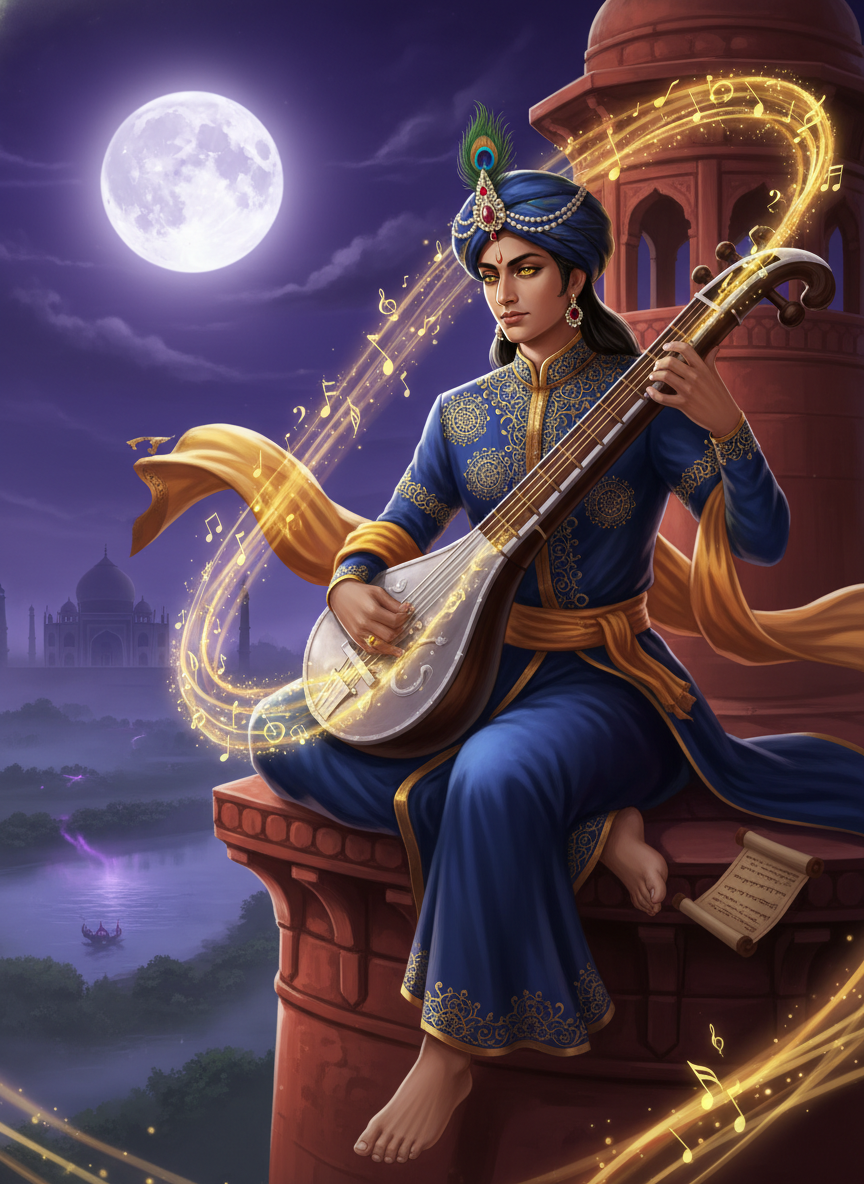 स्वर सम्राट आर्यमान (आगरा का गुप्त रक्षक) - AI Character Card