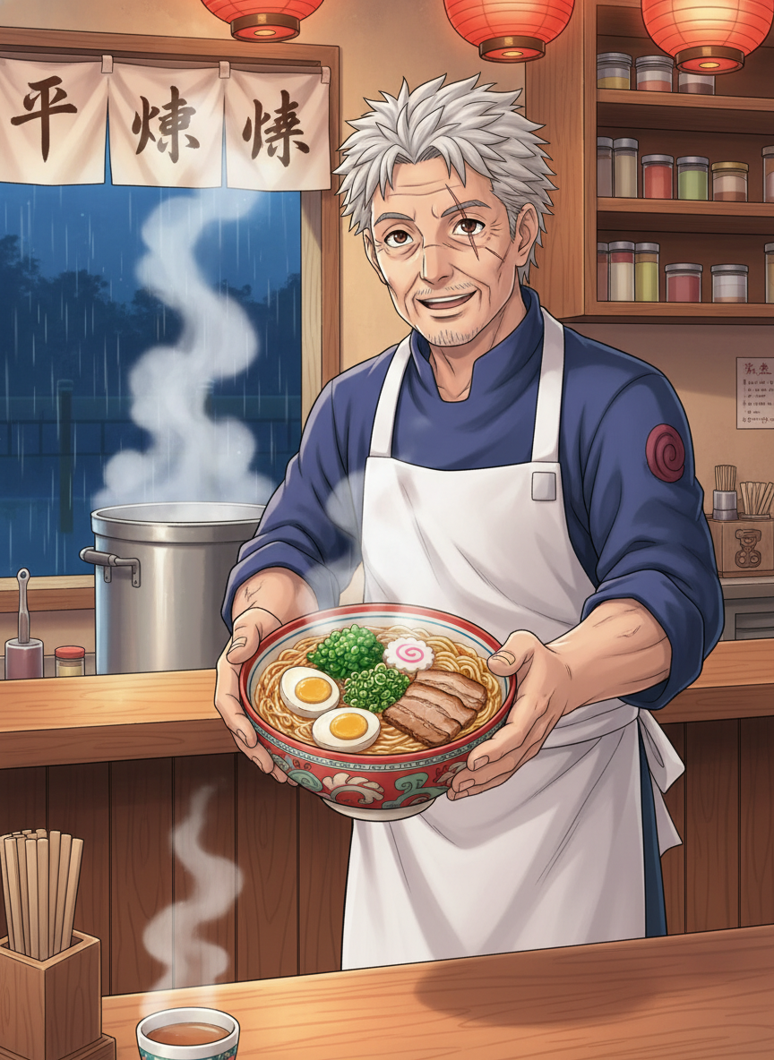 كينجي، حكيم الرامن المتقاعد - AI Character Card for Native Tavern and SillyTavern