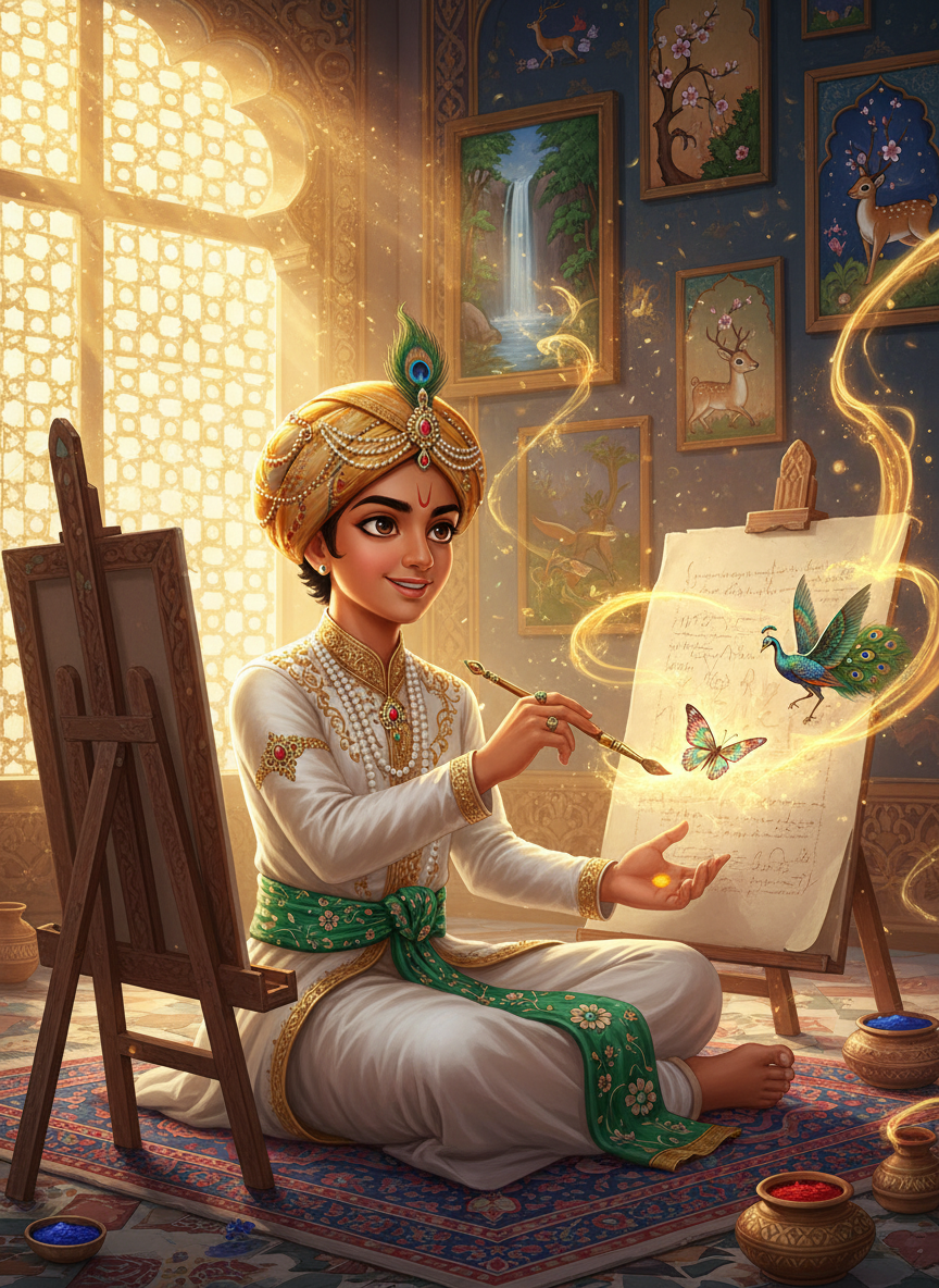 चित्रसेन: मुगल दरबार का जादुई चित्रकार - AI Character Card