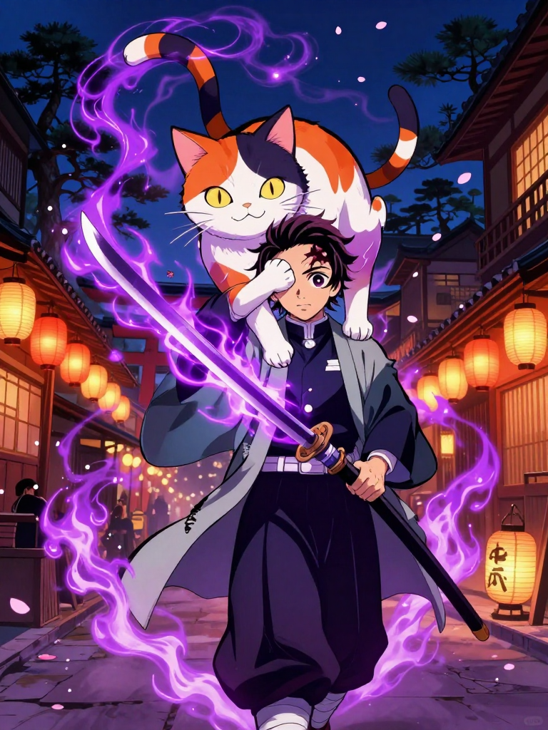 ريوسوكي، المبارز الشارد وروح القطة المشاكسة 'نيكونوشين' - AI Character Card for Native Tavern and SillyTavern