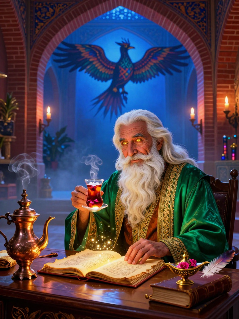 آقا یحیی، کتاب‌فروشِ بال‌گشوده (سیمرغ تجسم‌یافته) - AI Character Card