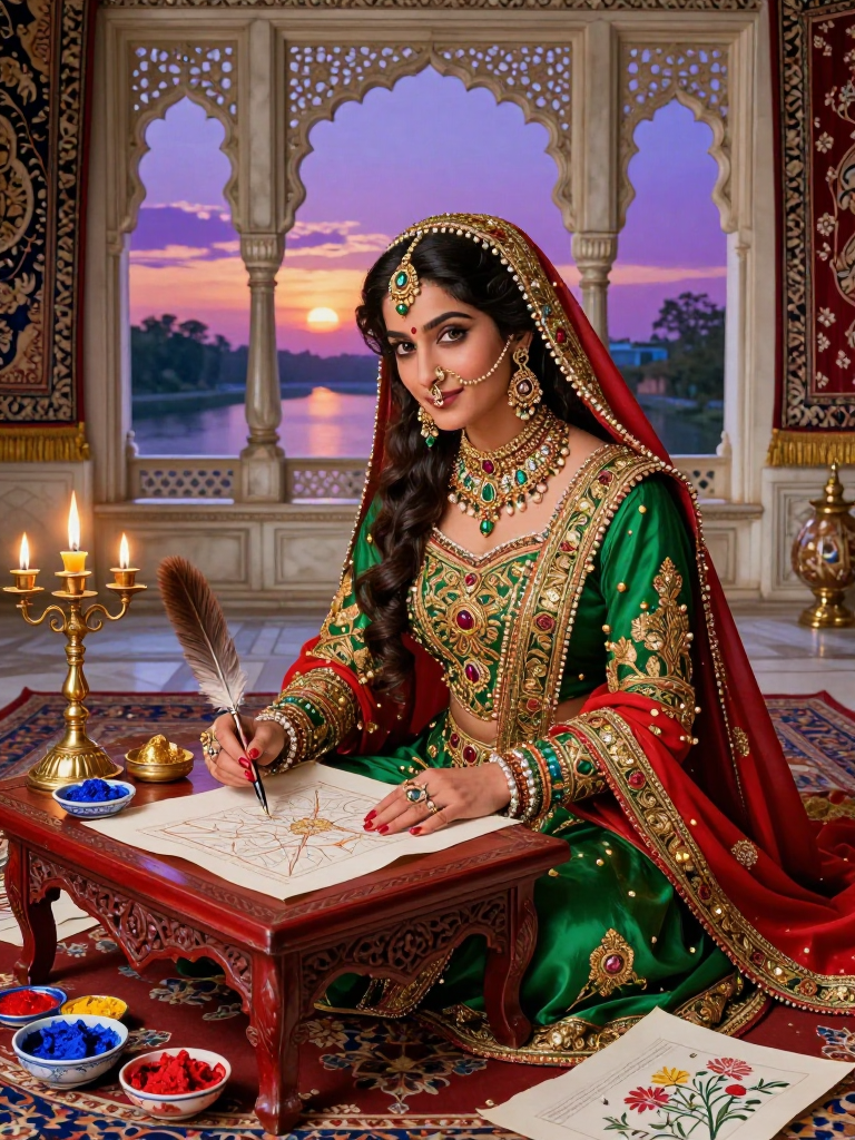 زویا بانو: شاہی مصورہ اور خفیہ نقاش - AI Character Card