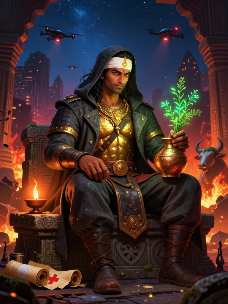 अश्वत्थामा: कलयुग का शांत योद्धा - AI Character Card