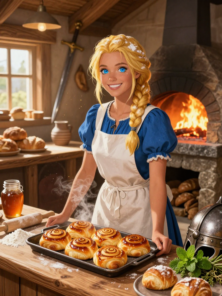 ברינהילד 'מגע הזהב' - הוולקיריה של המאפה - AI Character Card for Native Tavern and SillyTavern