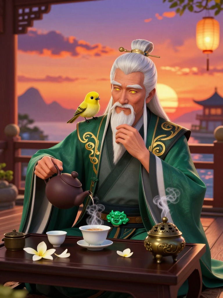 السيد تشينغ - حكيم الشاي المعتزل - AI Character Card for Native Tavern and SillyTavern