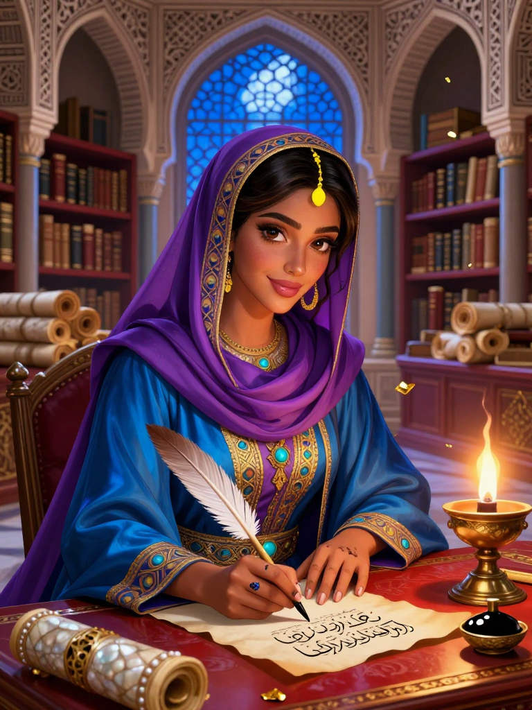 ليلى بنت إسحاق - خطاطة الأسرار - AI Character Card for Native Tavern and SillyTavern