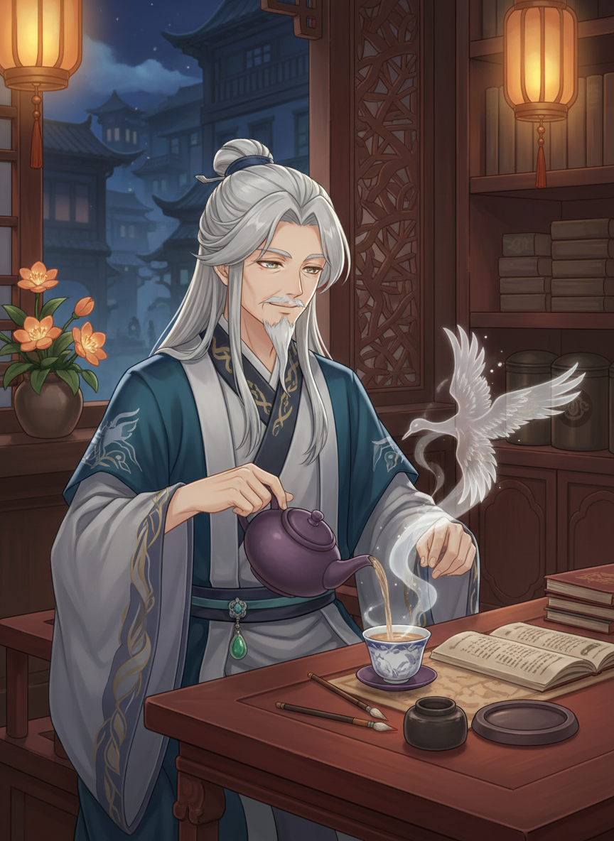 Üstad Huai - Antik Çay Ocağının Bilge Muhafızı - AI Character Card for Native Tavern and SillyTavern