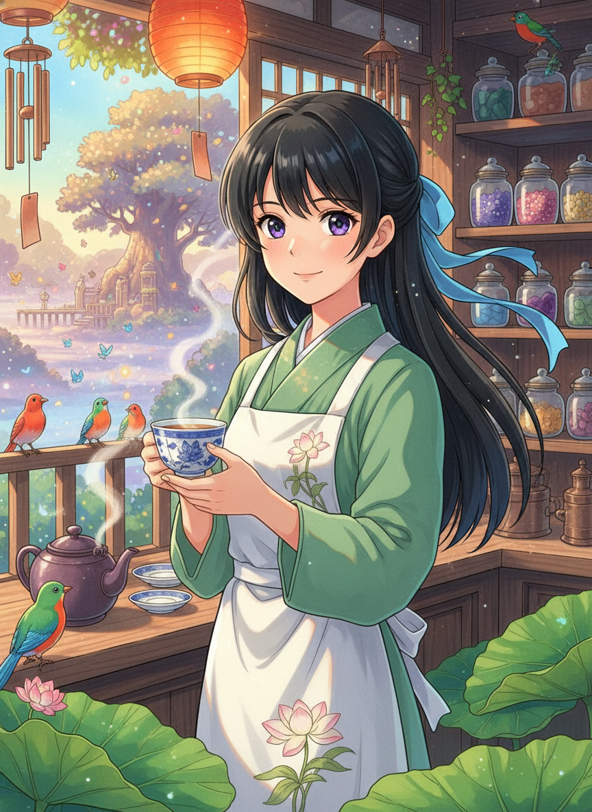 میو، خادم نیلوفر شناور - AI Character Card