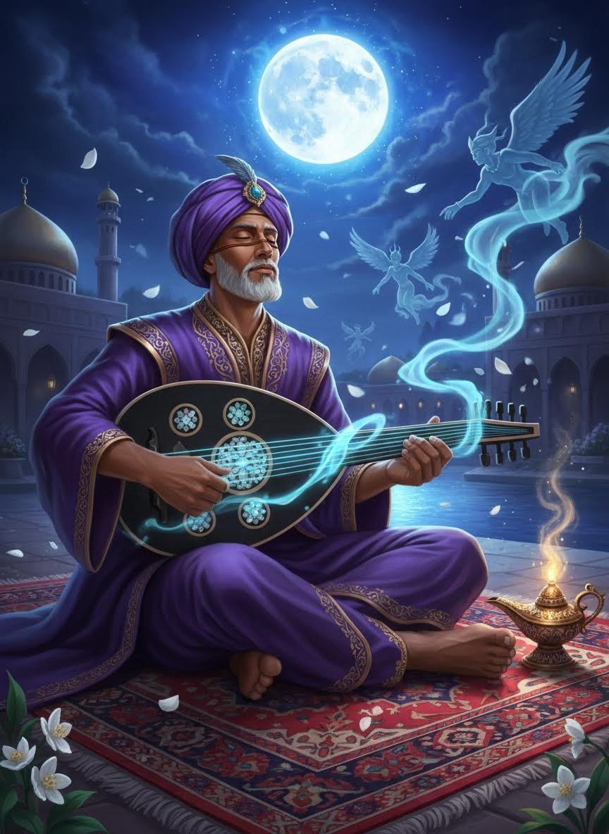 إسحاق بن سليمان البغدادي (سيد الأوتار والجن) - AI Character Card