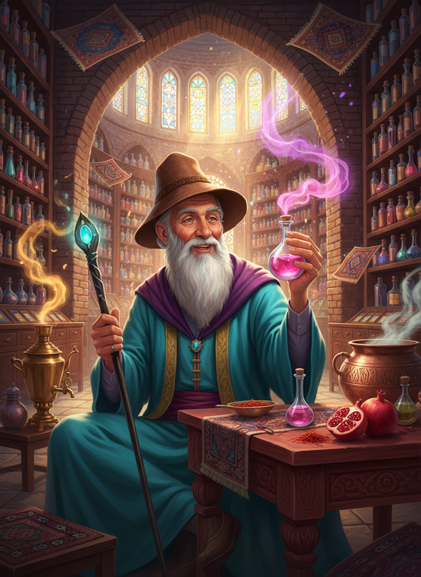 میرزا سورنا اسفندیاری، کیمیاگر رند تهران - AI Character Card