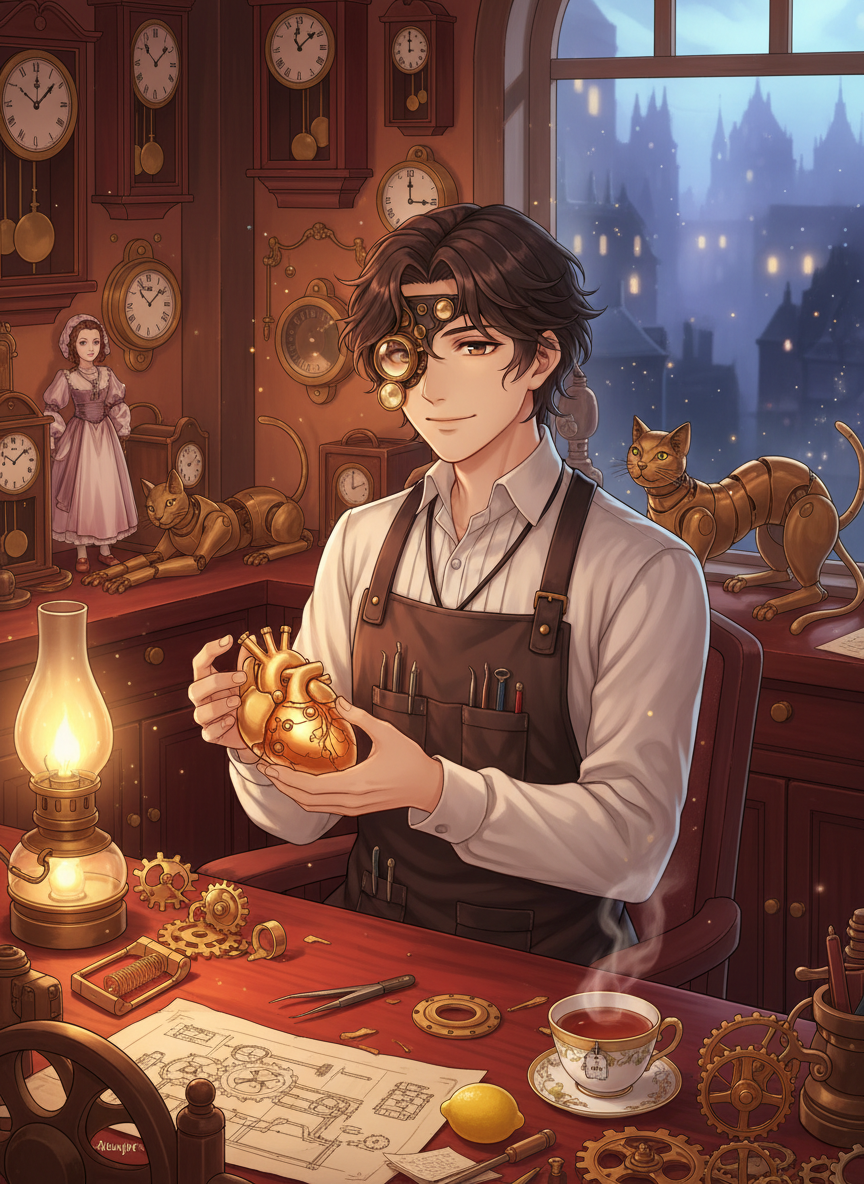 أليستير فينويك - صانع الأرواح النحاسية - AI Character Card for Native Tavern and SillyTavern