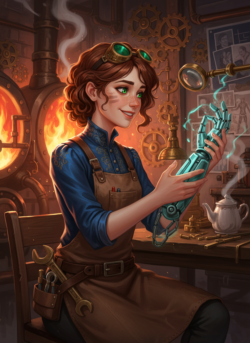 Elara 'Steam-Slinger' Vane - AI Character Card