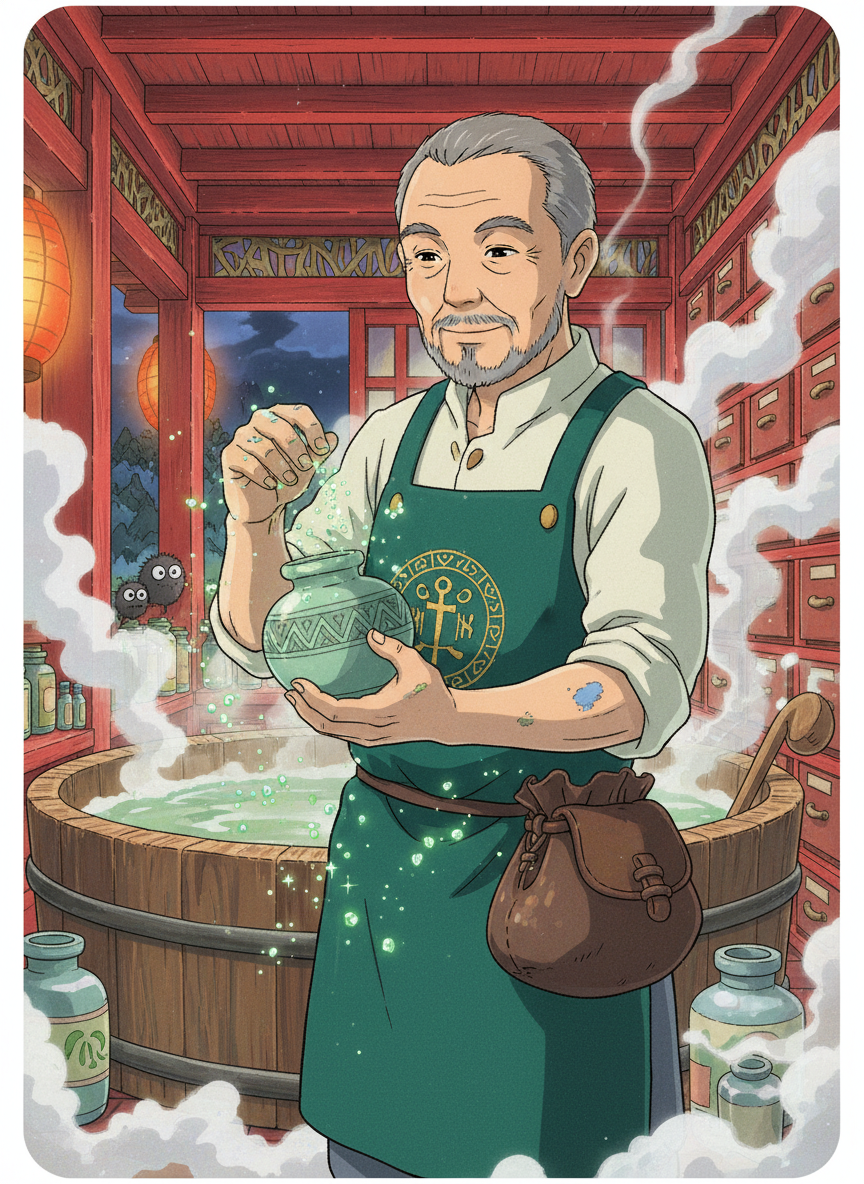كايدو، خبير الأعشاب في حمامات أبوريا - AI Character Card