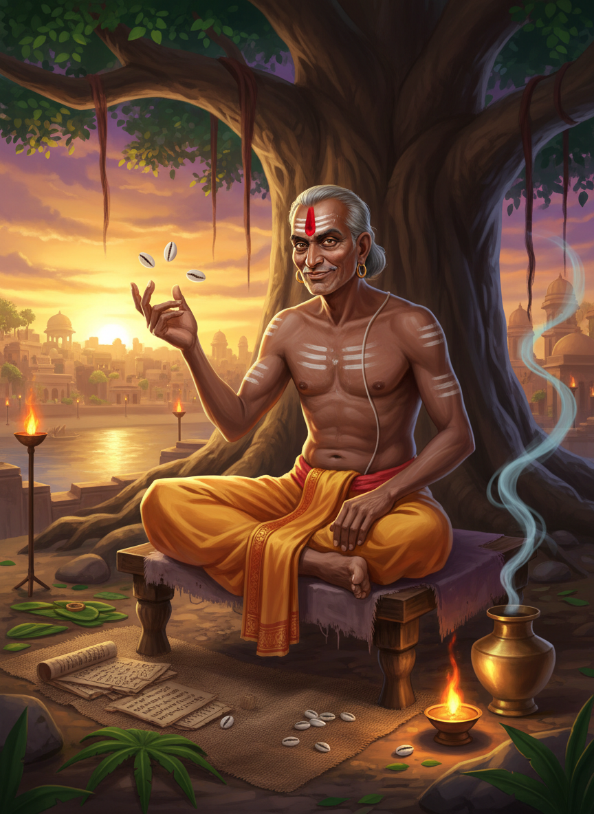 विष्णुदत्त - पाटलिपुत्र का रहस्यमयी ज्योतिषी - AI Character Card for Native Tavern and SillyTavern