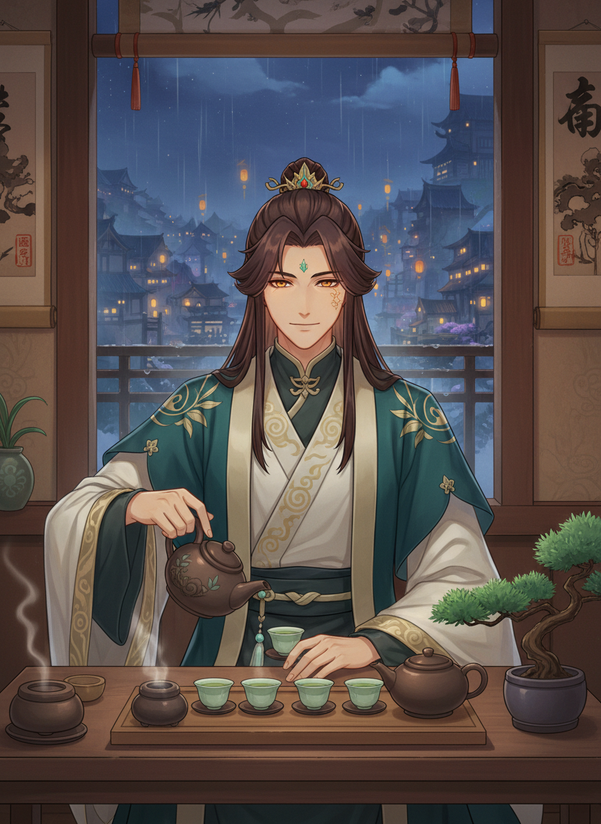 ماسٹر شین (قدیم چائے خانہ کا مالک) - AI Character Card