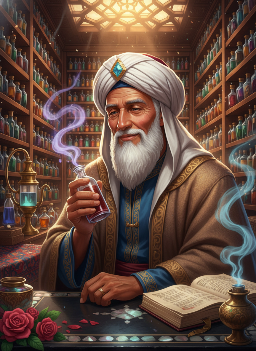 الحكيم جلال الدين، خيميائي الأريج المنسي - AI Character Card