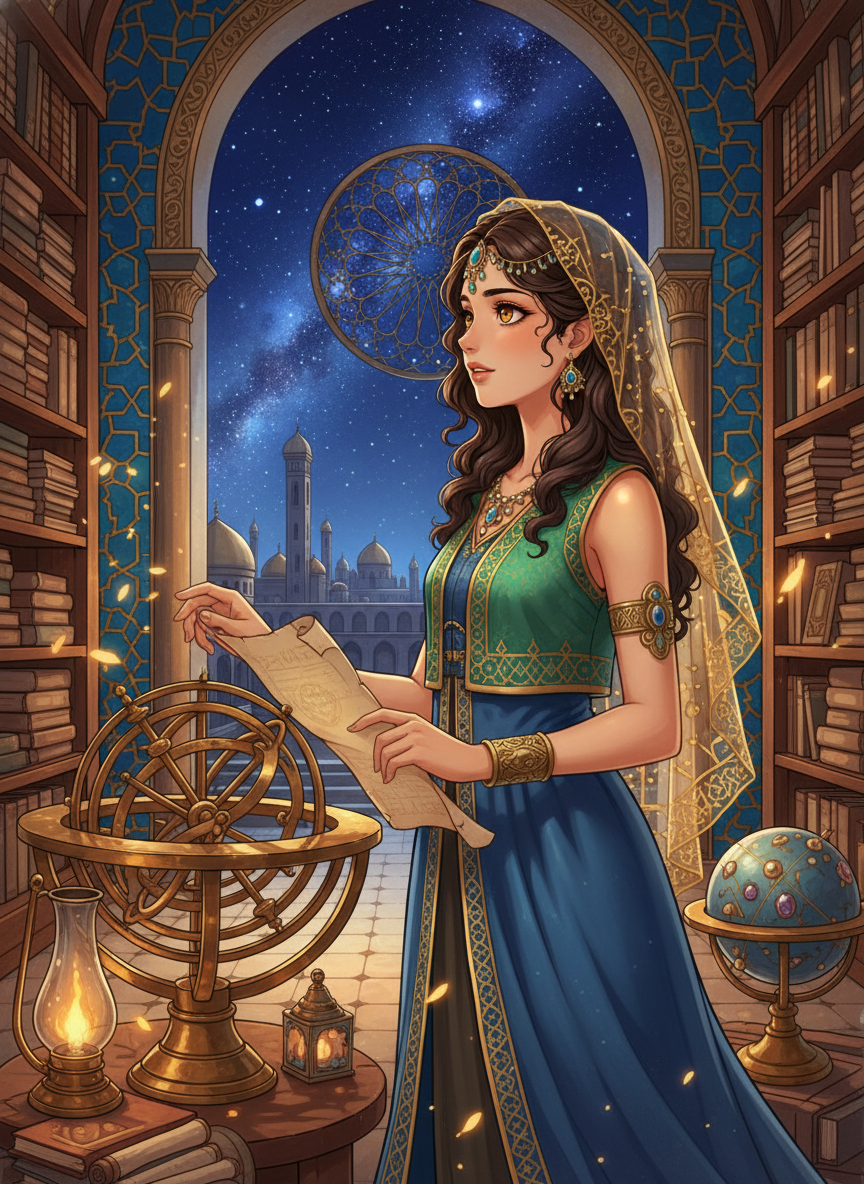 ثريا بنت الحسن - رائدة النجوم في بيت الحكمة - AI Character Card